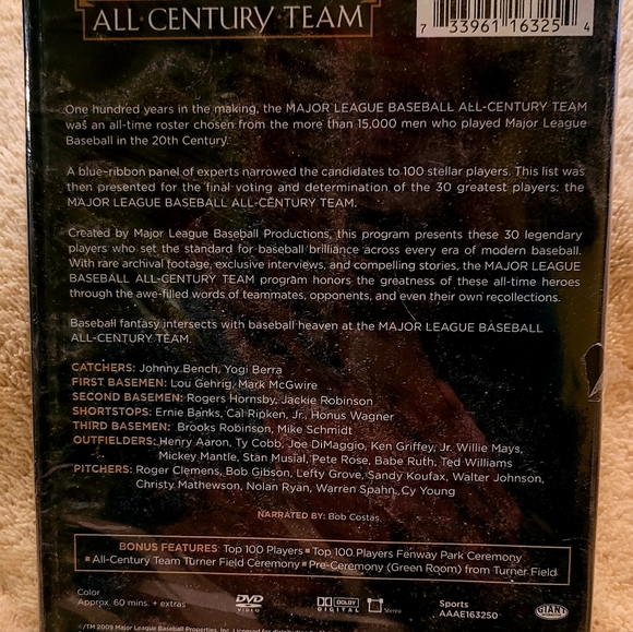 Major League Baseball All Century Team DVD - Picture 2 of 2